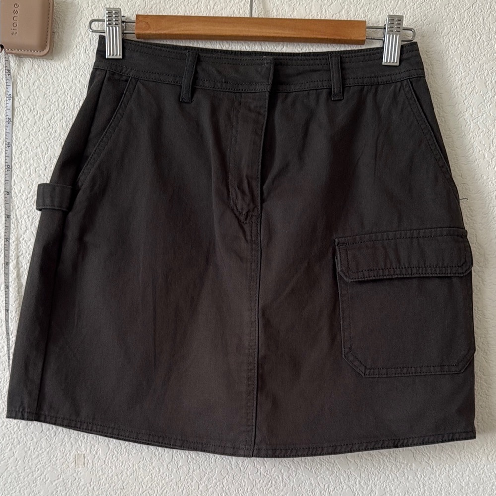 Vero Moda Charcoal Black Mini Skirt with Utility Pocket